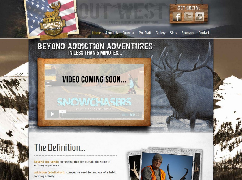 Beyond Addiction Adventures Hunting Website Design