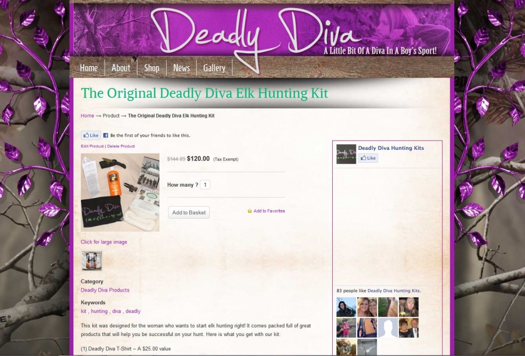 Deadly Diva Elk Hunting Kit Product Page