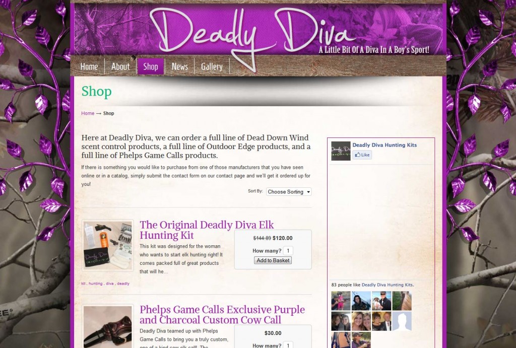 Deadly Diva Hunting Kits Online Store Design