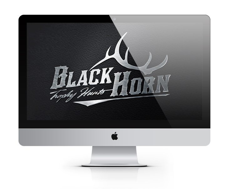 BlackHornTrophyHuntsElkHornLogoDesign Outdoor Advertising and
