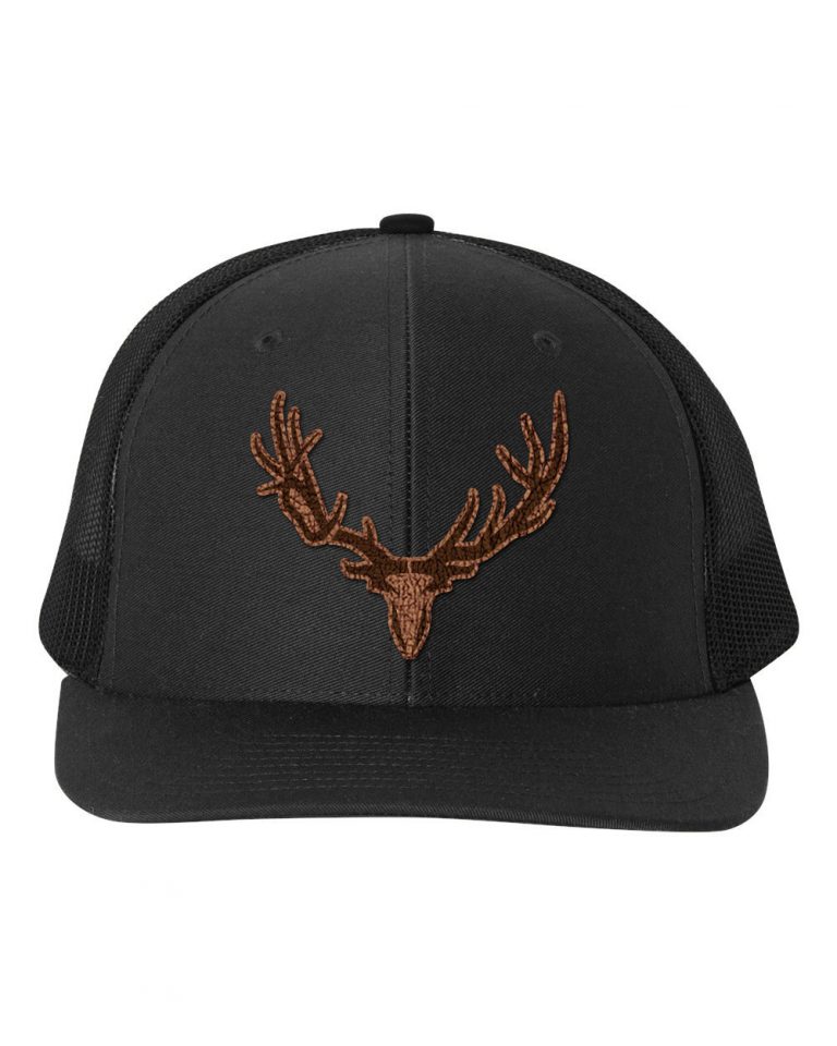 AMP Leather Patch Black Richardson 112 Hunting Hat Design Outdoor
