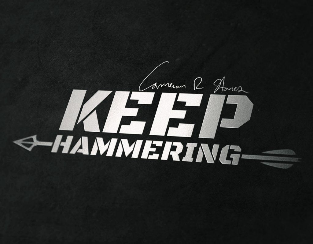 Cameron Hanes Keep Hammering Arrow Logo Design Outdoor Advertising