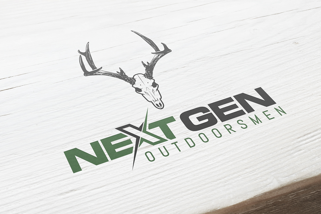Next Gen Outdoors Grey Green Blacktail Deer Hunting Logo Design