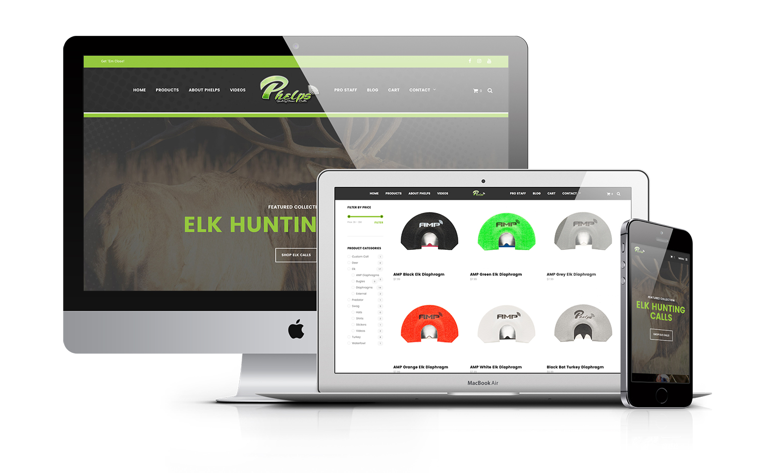 Phelps Game Calls eCommerce Hunting Outdoor Website Design