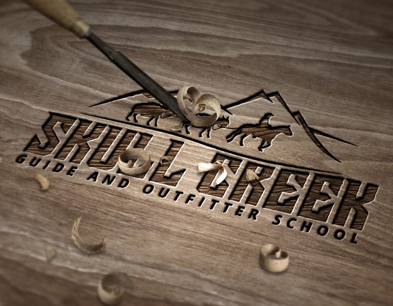 Skull Creek Guide and Outfitter Logo Hunting Design Outdoor
