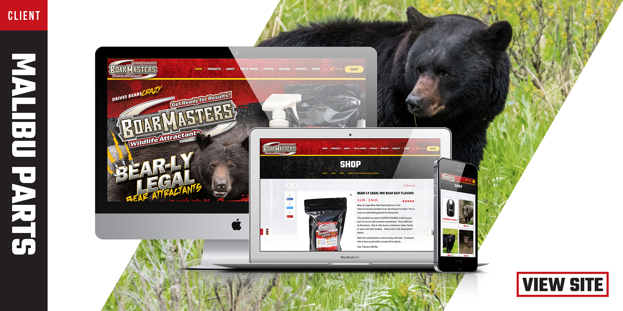 Boarmasters Bear Hunting Scent Hog Elk Deer Store Website Design