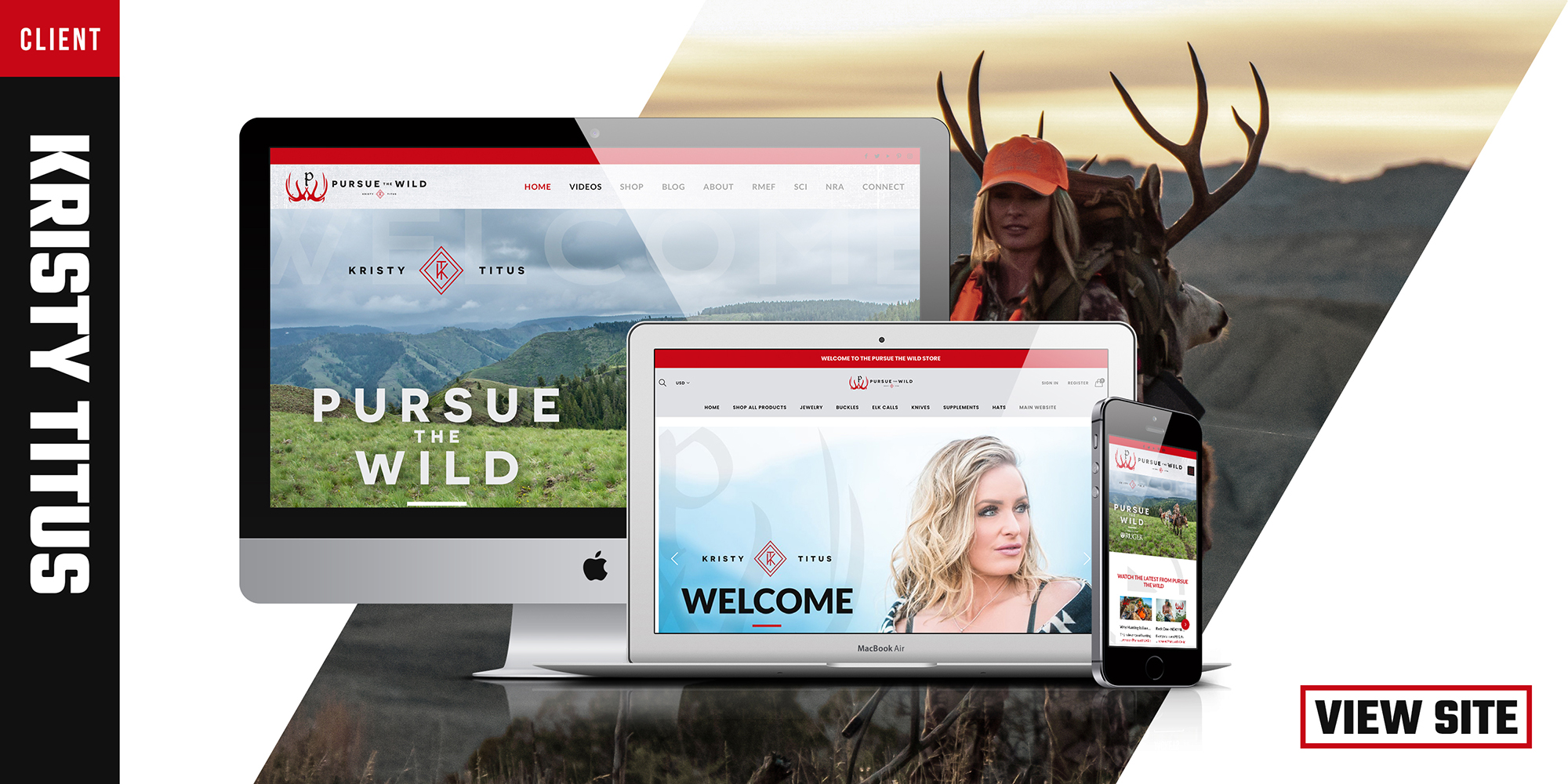 Kristy Titus Pursue The Wild TV Hunting Outdoors Shooting Show Website Design