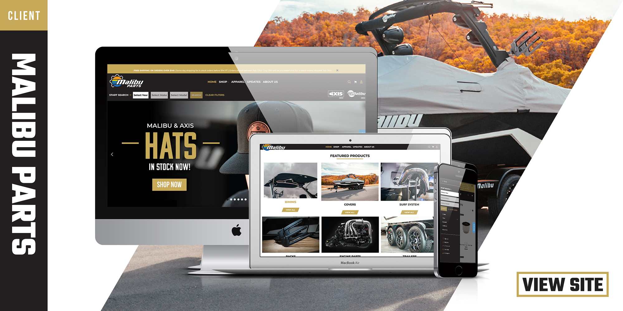 Malibu Parts Wakeboard Boat Store Website Design Utah