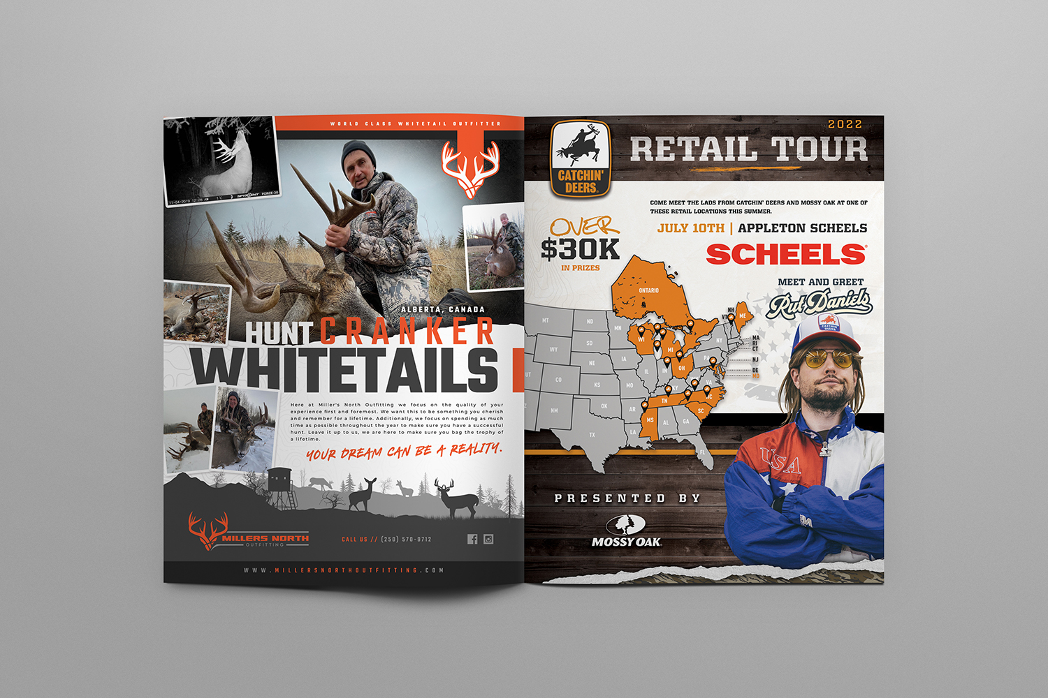 Millers North Alberta Whitetail Hunting Outfitter Catchin Deers Scheels Full Page Ad Designs