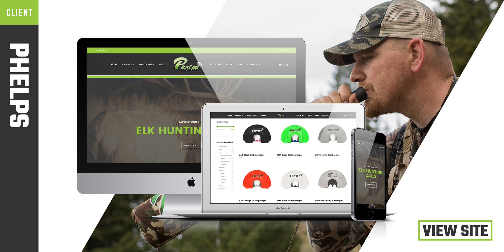 Phelps Game Calls Elk Deer Turkey Predator Hunting Store Website Design