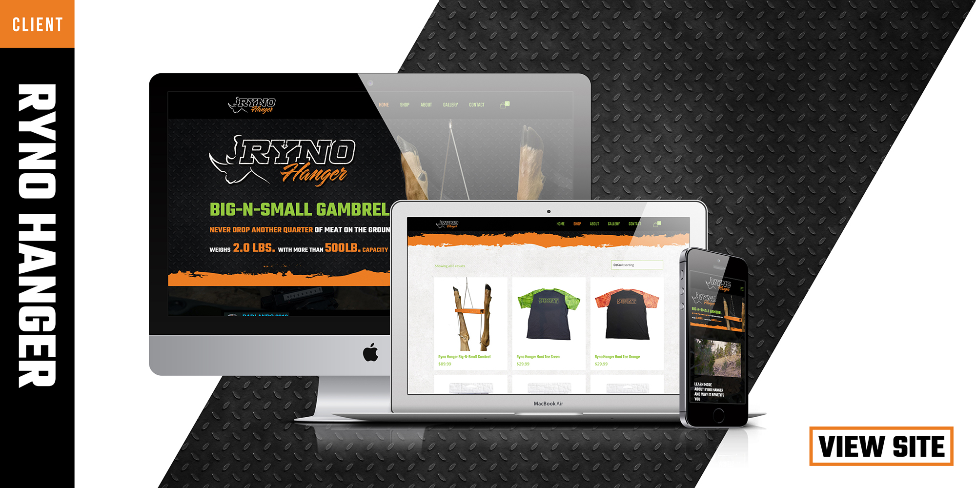 Ryno Hanger Hunting Gambrel Outfitter Website Design