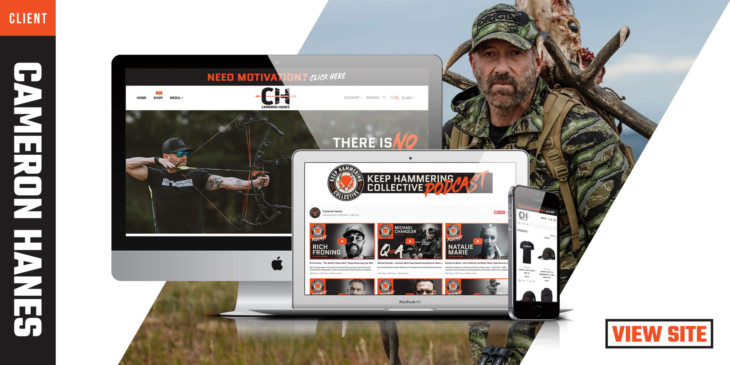 Cameron Hanes Bowhunting Outdoors Podcast Shopify Website Design