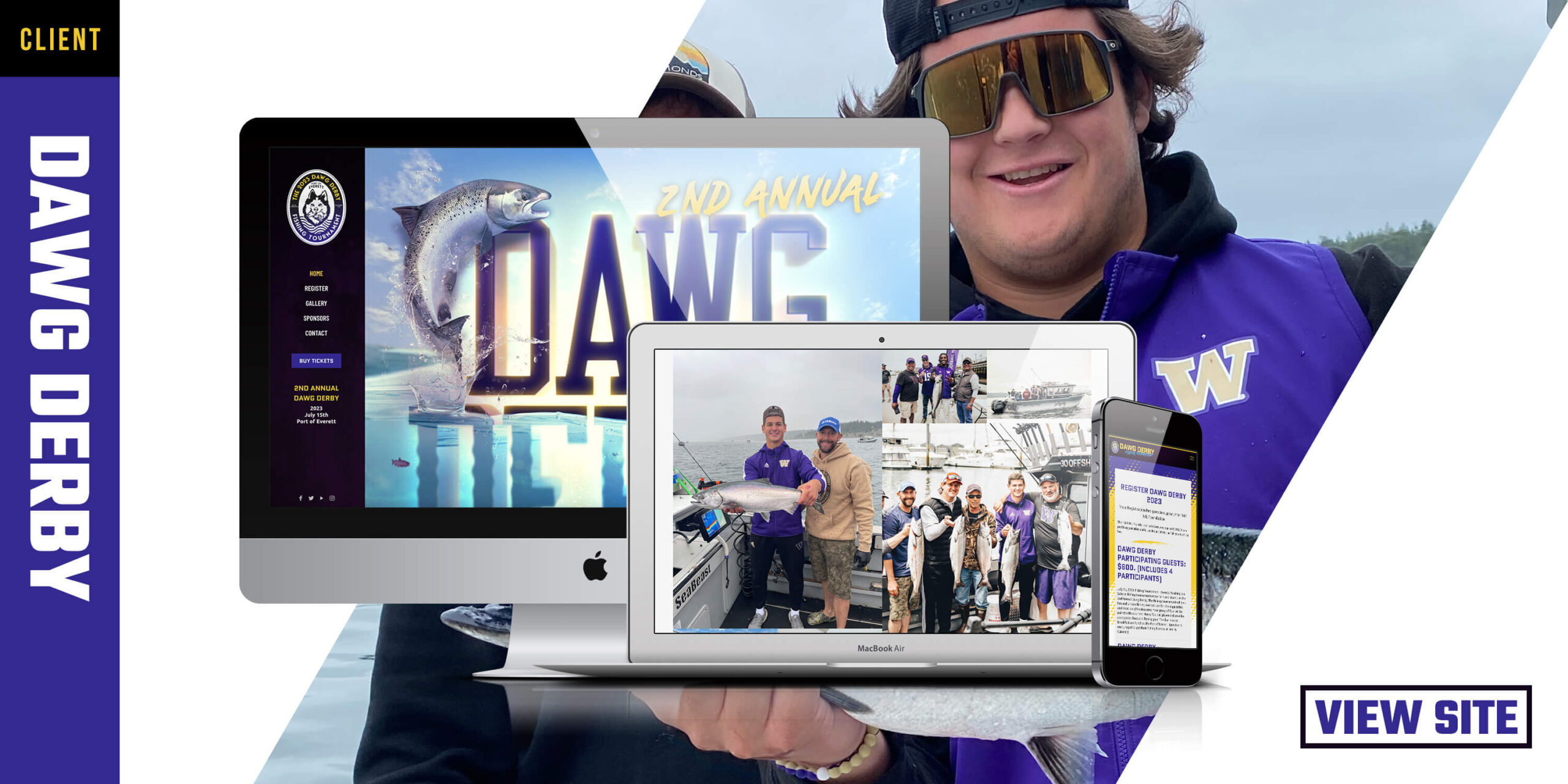 Dawg Derby University of Washington Husky Football Fishing Website Design