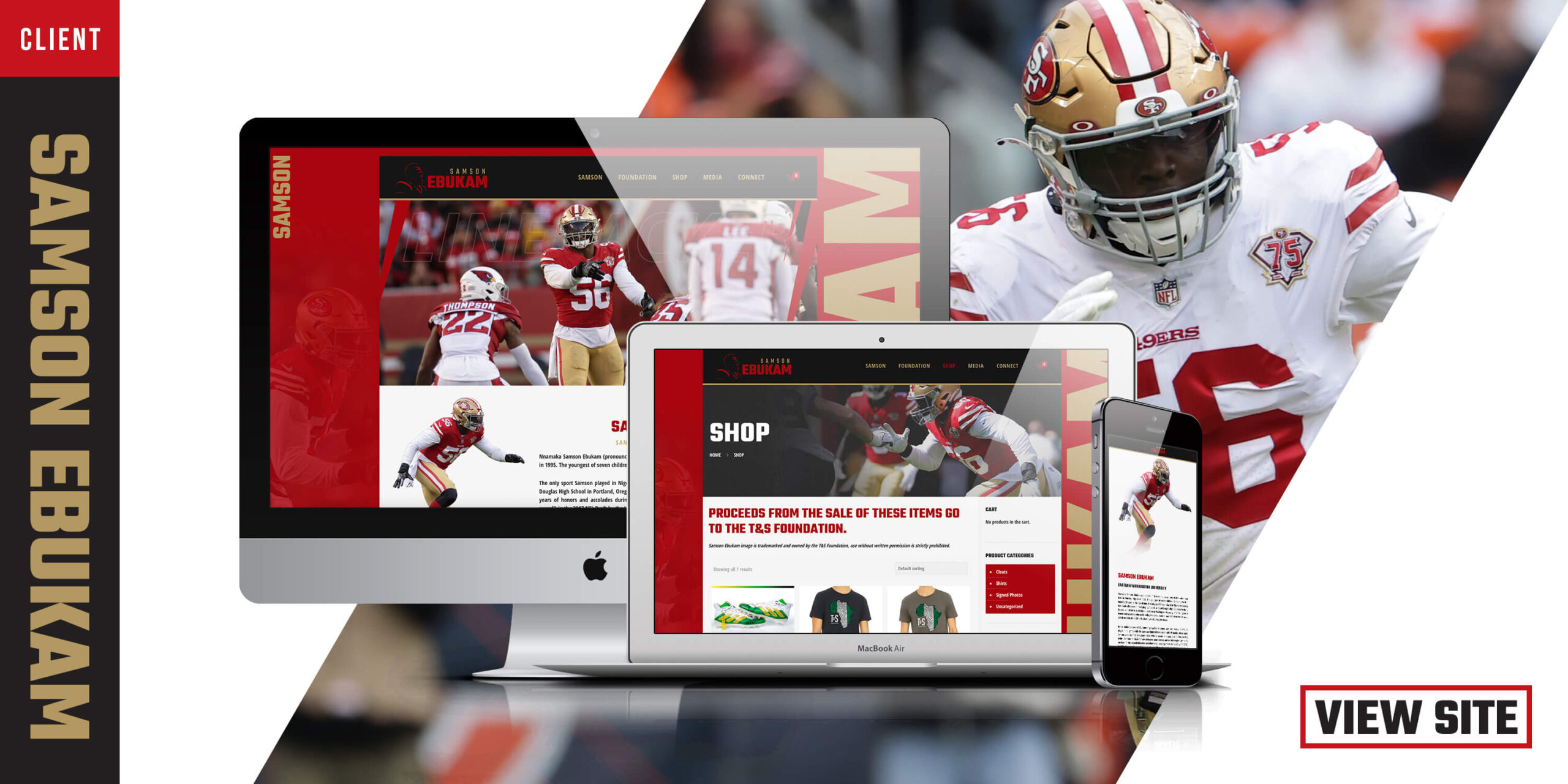 Samson Ebukam 49ers Professional Football Website Design